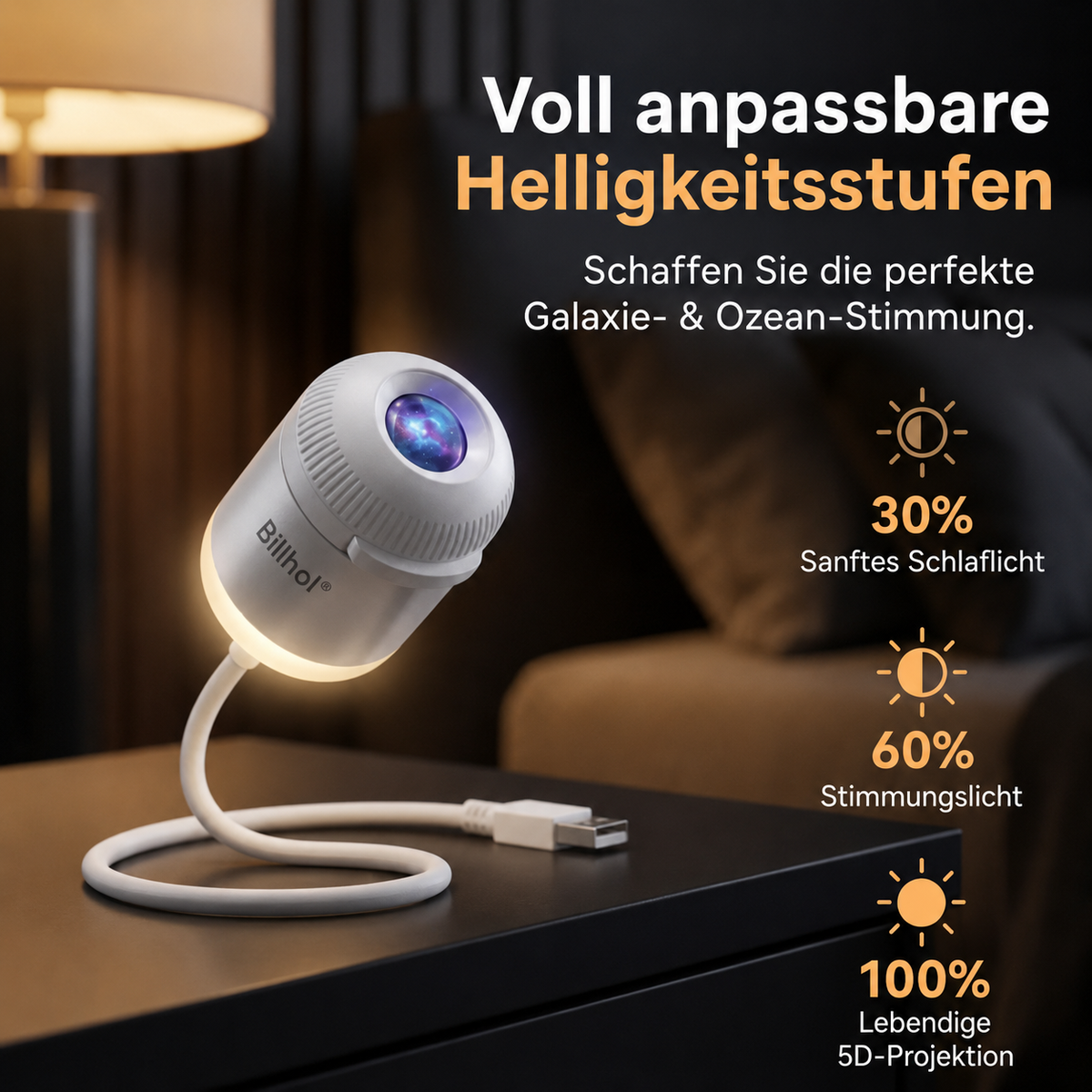 Billhol® Nachtlicht-Projektor – Intelligenter holografischer Sternprojektor🐦‍🔥